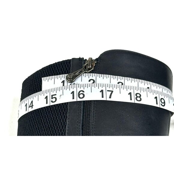 BLONDO Laina Tall Waterproof Black Leather Riding Boots Women's 7.5M Wedge Zip - Picture 11 of 15